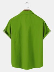 Fydude Men'S St. Patrick'S Day Clover Good Luck Print Short Sleeve Shirt
