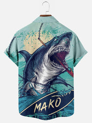Fydude Men'S Shark Printed Shirt