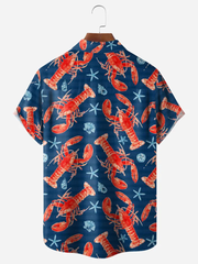 Fydude Men's Lobster Print Shirt