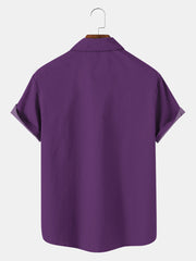 Fydude Men'S Mardi Gras Print Short Sleeve Shirt