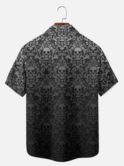 Men's Gothic Skull Pattern Short Sleeve Shirt