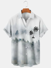 Fydude Men'S Forest Nature And Coconut Trees Printed Shirt