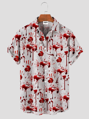 Men's Blood Splatter Halloween Short Sleeve Shirt