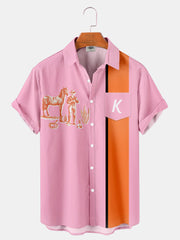 Men'S Pink West Cowboy K&B Printed Couple Shirt