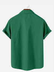 Fydude Men'S St. Patrick'S Day Clover Elf Print Short Sleeve Shirt