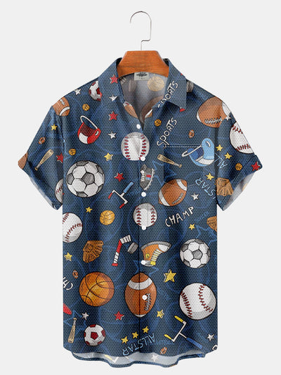 Fydude Men'S Sports Baseball, Football And Football Printed Shirt