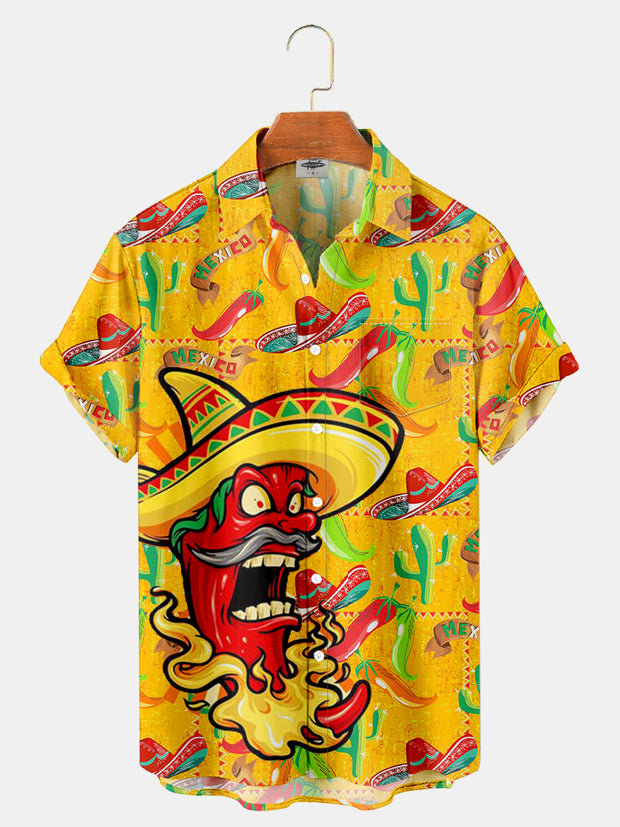 Fydude Men'S Mexican Cinco de Mayo Printed Shirt