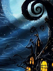 Halloween Castle Print Casual Stylish Hawaiian Shirt Summer Shirts Pocket Short Sleeve Shirt Big Tall