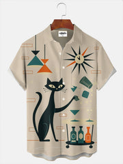 Men's Atomic Cat Print Shirt