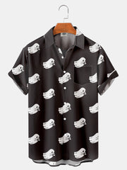 Fydude Men'S Halloween Ghost Printed Shirt