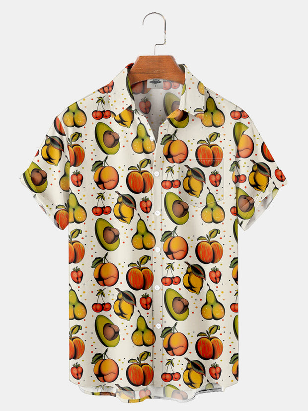 Fydude Men'S Funny Sexy Fruits Printed Shirt