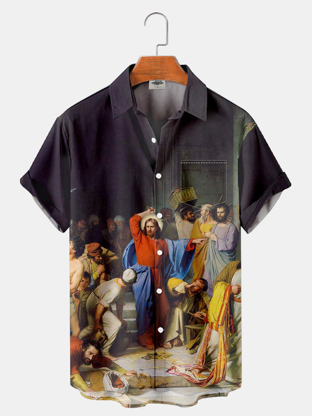 Fydude Men'S Renaissance Art Printed Shirt
