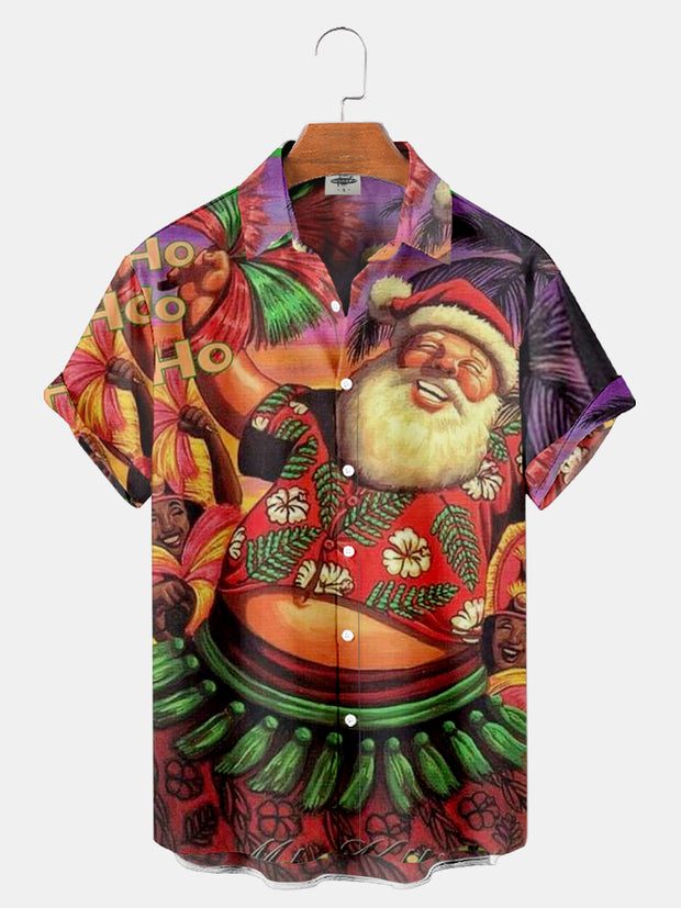 Men's Christmas Santa Vacation Printed Shirt