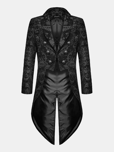 Mens Gothic Steampunk Tailcoat Jacket Coat