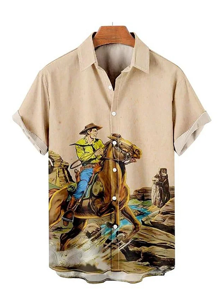 Men'S West Cowboy Print Shirt Page 4 Fydude