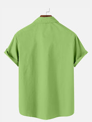 Fydude Men'S St. Patrick'S Day Clover Cross Print Short Sleeve Shirt