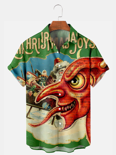 Fydude Men'S Christmas Krampus Monster Printed Shirt