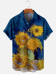 Fydude Men'S Art Van Gogh Sunflower Printed Shirt