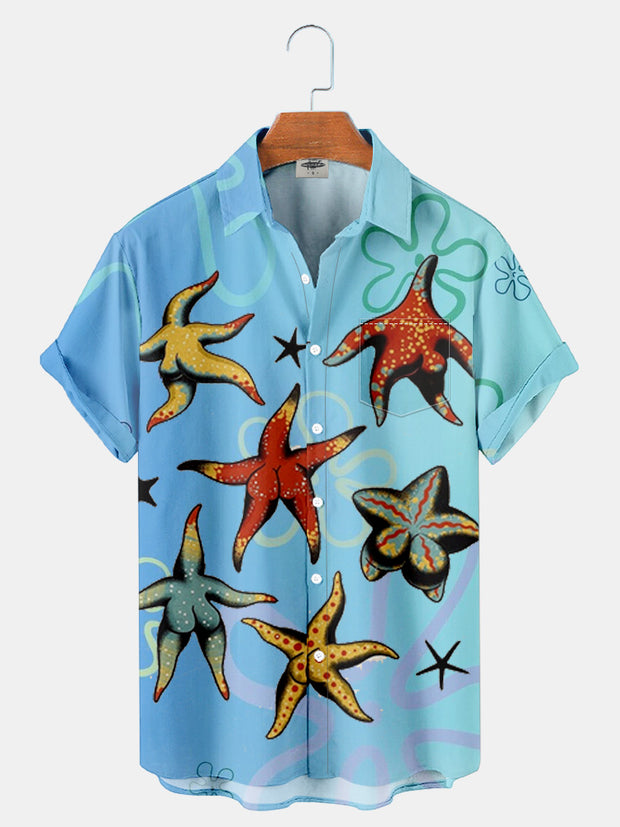 Fydude Men'S Funny Sexy Starfish Printed Shirt