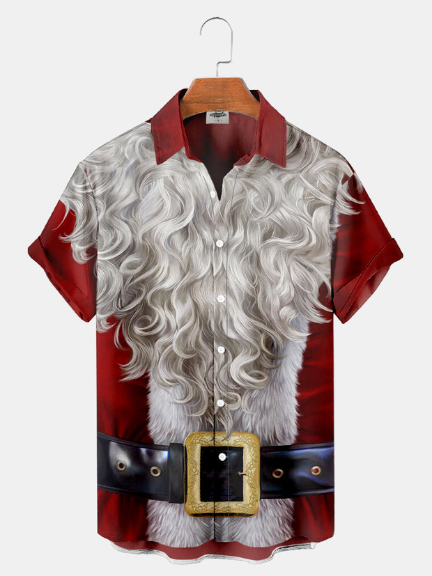 Fydude Men'S Christmas Santa Claus Printed Shirt
