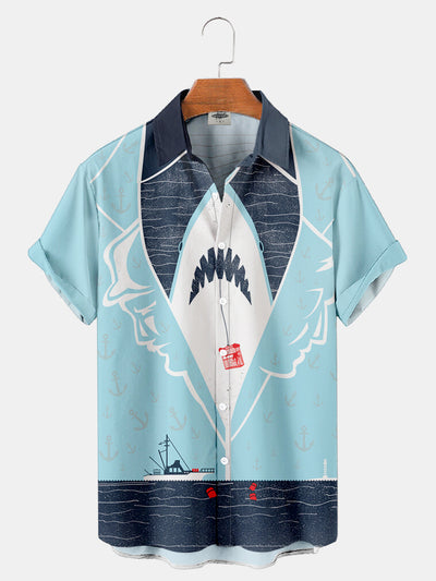 Fydude Men'S Ocean Printed Shirt