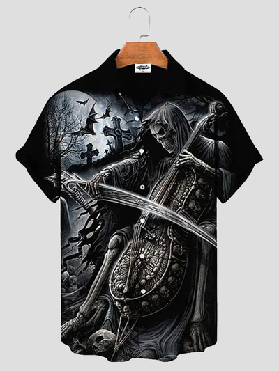 Men's Grim Reaper Cello Short Sleeve Shirt