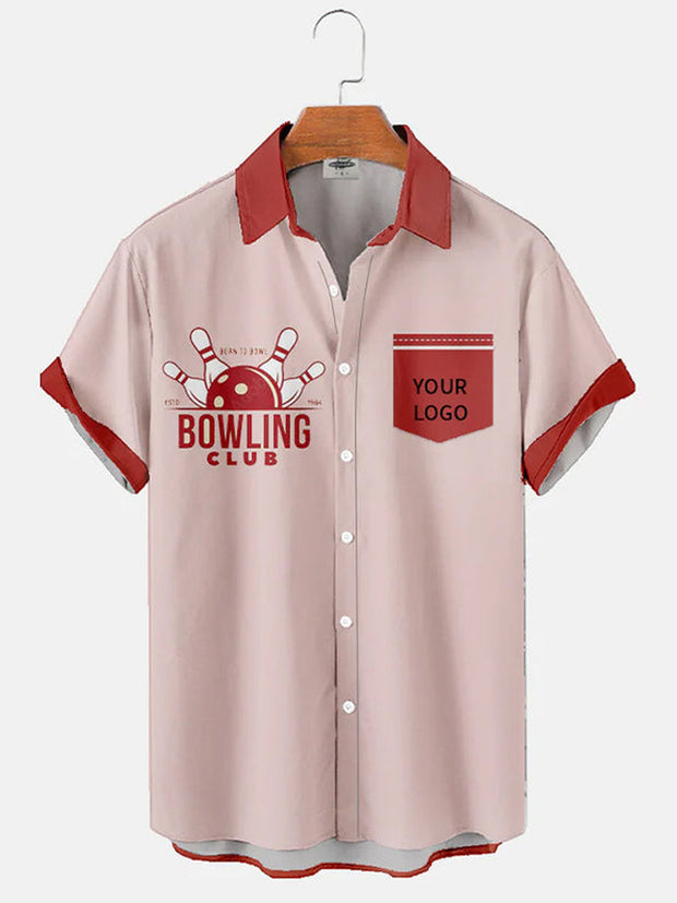 Fydude Men's Bowling Printed Shirt