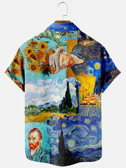 Fydude Men'S Art Van Gogh Printed Shirt