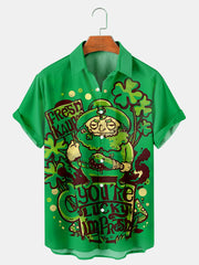 Fydude Men'S St. Patrick'S Day You're Lucky Print Short Sleeve Shirt