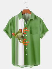 Fydude Men'S Tree Frog Printed Shirt