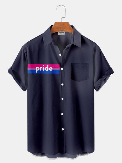 Fydude Men'S Lgbt Pride Month Rainbow Flag Print Shirt