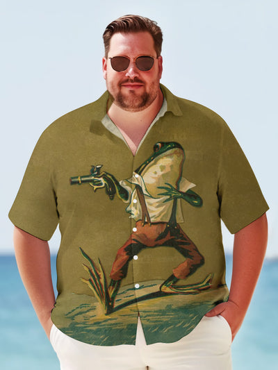 Fydude King Size Men'S Frog Printed Shirt