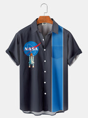 Fydude Men'S Space Astronaut Nasa Printed Shirt