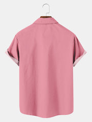 Fydude Men'S Movie Same Style Pink Cocktail Printed Shirt