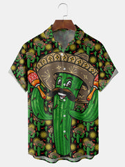 Fydude Men'S Cinco De Mayo Cactus Printed Shirt