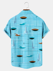 Fydude Men'S Atomic Rocket Space Exploration Printed Shirt