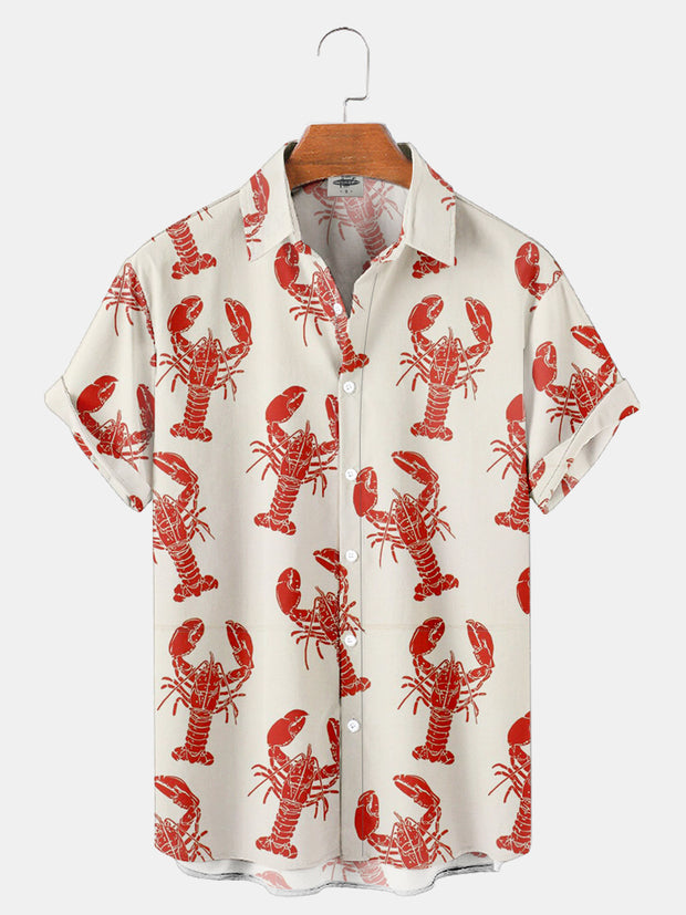Men'S Ocean Lobster Printed Shirt