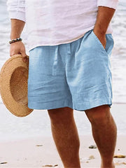 Fydude Men'S Cotton And Linen Drawstring Comfortable And Breathable Shorts