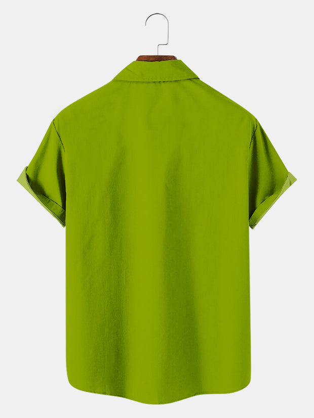 Fydude Men'S St. Patrick's Day Frog DRUNK Print Short Sleeve Shirt