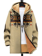 Fydude Men'S West Aztec Print Full Zip Jacket