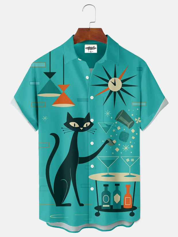 Men's Atomic Cat Print Shirt