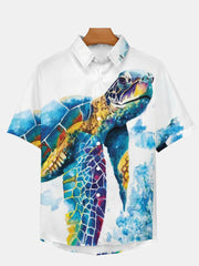 Fydude Men'S Ocean Sea Turtle Printed Shirt