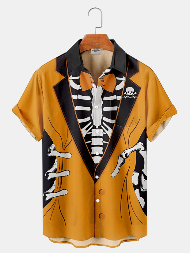 Fydude Men'S Halloween Funny Skull Clothes Printed Shirt