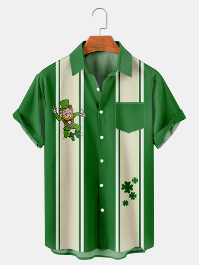Fydude Men'S St. Patrick's Day Print Short Sleeve Shirt