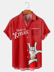 Fydude Men'S Christmas Santa Merry Xmas Printed Shirt