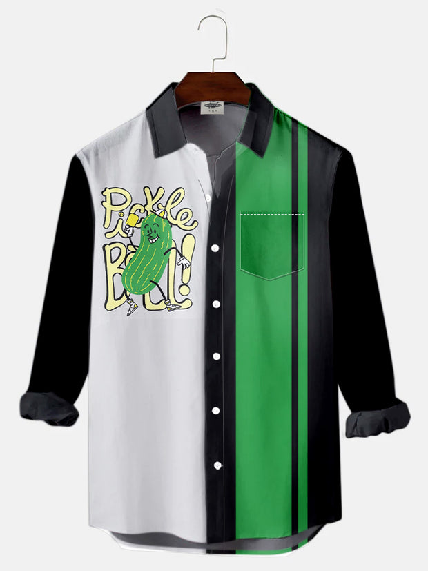 Fydude Men'S PICKLEBALL Print Long Sleeves Shirt