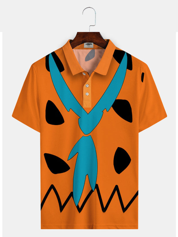 Fydude Men'S Flintstones Fred Funny Printed Golf Polo Shirt