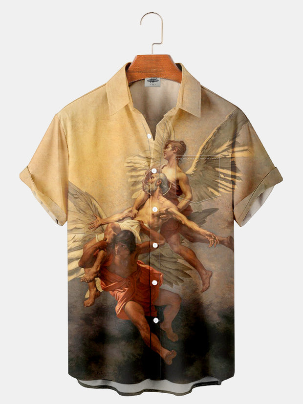 Fydude Men'S Renaissance Art Printed Shirt