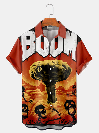Fydude Men'S Atomic Bomb Nuclear Mushroom Cloud Printed Shirt