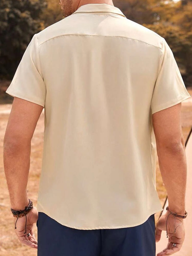 Fydude Men'S Stripe Ethnic Geometric Shapes Print Cotton Linen Shirt